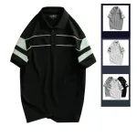 Áo Thun Nam Cổ Bẻ Phối Sọc Áo Trẻ Trung (Có Size 3XL)