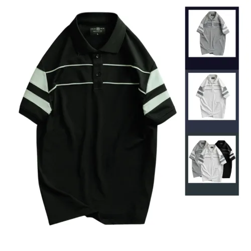 Áo Thun Nam Cổ Bẻ Phối Sọc Áo Trẻ Trung (Có Size 3XL)