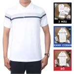 Áo Thun Nam Có Cổ Tay Ngắn Phối Sọc