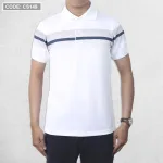 Áo Thun Nam Có Cổ Tay Ngắn Phối Sọc