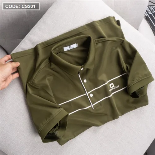 Áo Thun Nam Cổ Bẻ Phối Sọc Ngang In Logo PackHorse (có size 3x)