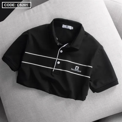 Áo Thun Nam Cổ Bẻ Phối Sọc Ngang In Logo PackHorse (có size 3x)