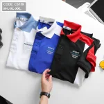 Áo Thun Nam Cá Sấu Poly Cổ Bẻ Ghép Vải Thêu Chữ