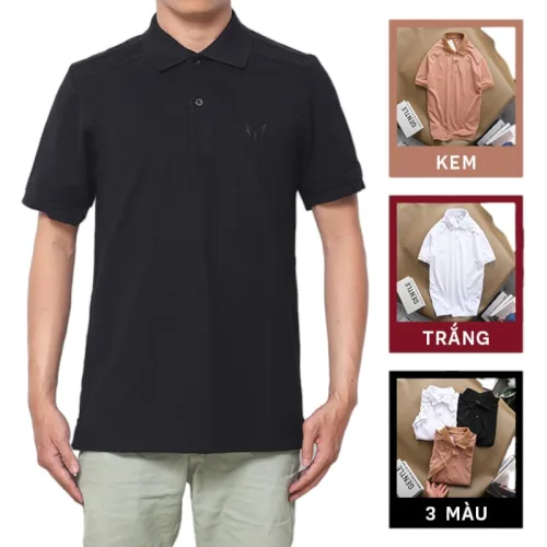 Áo Thun Polo Nam Tay Ngắn Bo Cổ Dệt Cao Cấp