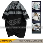 Áo Thun Nam Cổ Bẻ Sọc Ngang Phối Màu Trẻ Trung (Có Size 3XL)