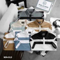 Áo Thun Nam Cổ Bẻ Sọc Ngang Phối Màu Trẻ Trung (Có Size 3XL)