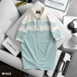 Áo Thun Nam Cổ Bẻ Sọc Ngang Phối Màu Trẻ Trung (Có Size 3XL)