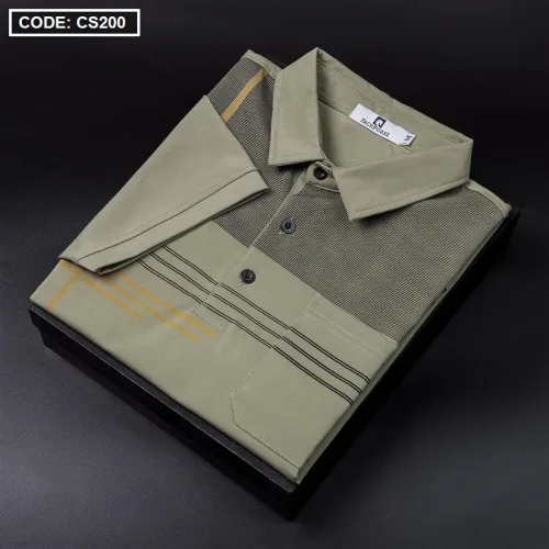 Áo Thun Nam Cổ Bẻ Sọc Nhuyễn Phối Túi (Có Size 3x)