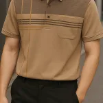 Áo Thun Nam Cổ Bẻ Sọc Nhuyễn Phối Túi (Có Size 3x)