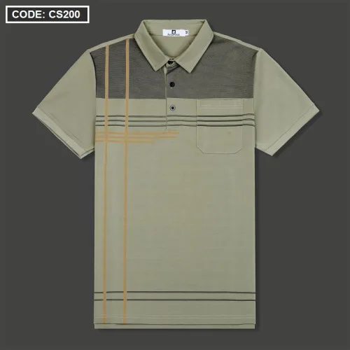 Áo Thun Nam Cổ Bẻ Sọc Nhuyễn Phối Túi (Có Size 3x)