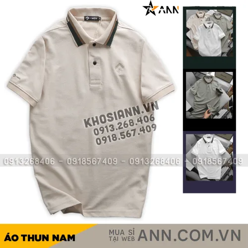 Áo Thun Nam Cổ Bẻ Thêu Chữ G (Có size 3x)