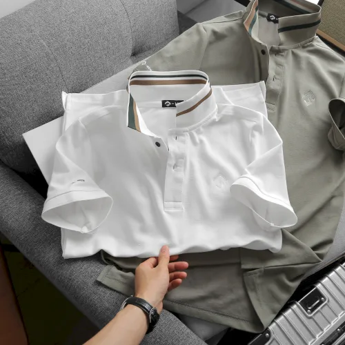 Áo Thun Nam Cổ Bẻ Thêu Chữ G (Có size 3x)
