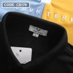 Áo Thun Nam Cổ Bẻ Thêu Chữ Phối Màu (Có Size 3XL)