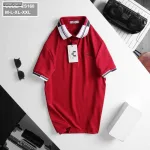 Áo thun nam cổ bẻ thêu chữ thun co giãn