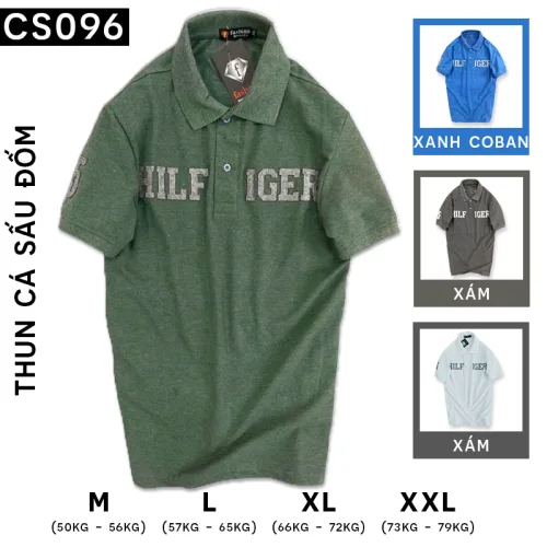Áo Thun Polo Nam Cổ Bẻ Thêu Đắp Chữ