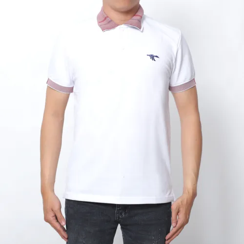 Áo thun nam cổ bẻ thêu hình két