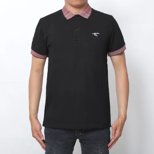 Áo thun nam cổ bẻ thêu hình két