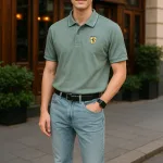 Áo Thun Nam Cổ Bẻ Thêu Logo Con Ngựa Và Phối Màu Tay Áo Trẻ Trung (Size 3XL)