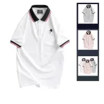 Áo Thun Nam Cổ Bẻ Thêu Logo Con Ngựa Viền Bo Tay Áo