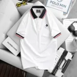 Áo Thun Nam Cổ Bẻ Thêu Logo Con Ngựa Viền Bo Tay Áo
