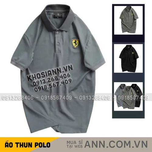 Áo Thun Nam Cổ Bẻ Thêu Logo Hình Con Ngựa Trước Ngực (Có Size 3XL)