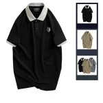 Áo Thun Nam Cổ Bẻ Thêu Logo Hình Con Sói Và Viền Bo Tay Áo (Có Size 3XL)