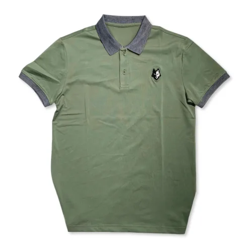 Áo Thun Nam Cổ Bẻ Thêu Logo Hình Con Sói Và Viền Bo Tay Áo (Có Size 3XL)