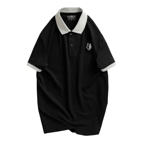 Áo Thun Nam Cổ Bẻ Thêu Logo Hình Con Sói Và Viền Bo Tay Áo (Có Size 3XL)