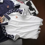 Áo Thun Nam Cổ Bẻ Thêu Logo Trước Ngực & Phối Họa Tiết Chữ G (Có Size 3xl)