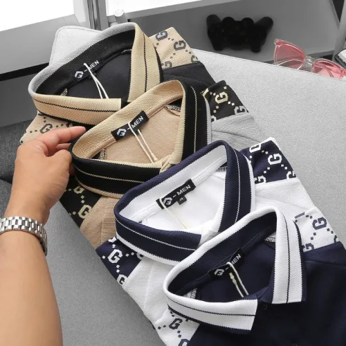 Áo Thun Nam Cổ Bẻ Thêu Logo Trước Ngực & Phối Họa Tiết Chữ G (Có Size 3xl)