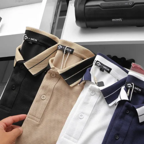 Áo Thun Nam Cổ Bẻ Thêu Logo Trước Ngực & Phối Họa Tiết Chữ G (Có Size 3xl)