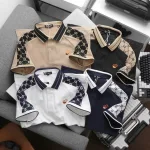 Áo Thun Nam Cổ Bẻ Thêu Logo Trước Ngực & Phối Họa Tiết Chữ G (Có Size 3xl)