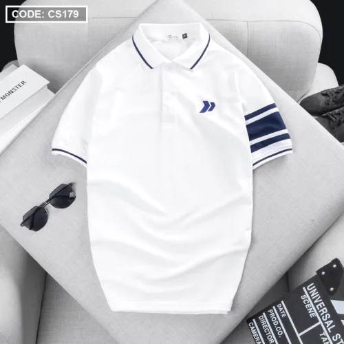Áo Thun Nam Có Cổ Cá Sấu Đốm Thêu Logo (Có Size 3XL)
