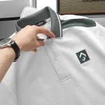 Áo Thun Nam Cổ Bẻ Thêu Nổi Logo Lục Giác (Có size 3x)