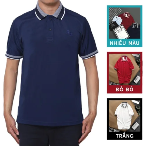 Áo thun nam cổ bẻ thêu sau lưng