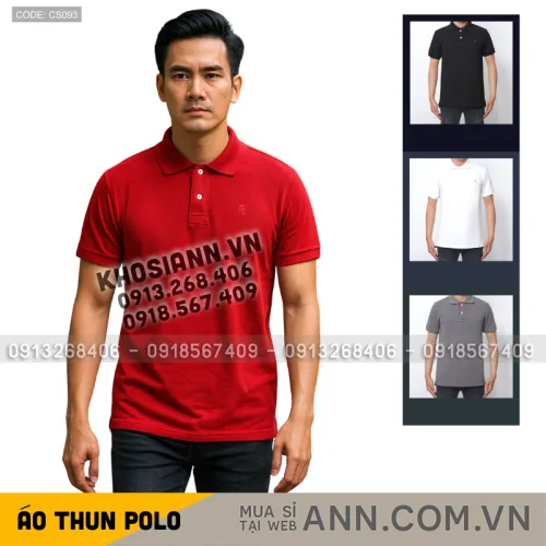 Áo thun nam cổ bẻ vải cá mập