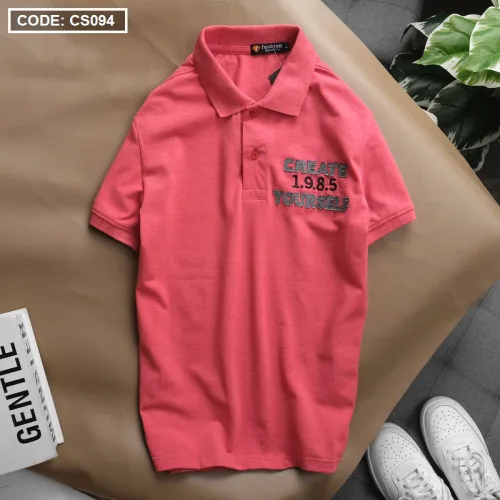 Áo Thun Nam Polo Cổ Bẻ Vải Thêu Chữ