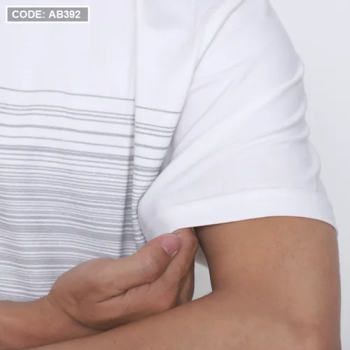 Áo Thun Nam Cổ Tròn 2 Màu In Sọc Ngang Ngực (Có Size 3XL)