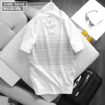 Áo Thun Nam Cổ Tròn 2 Màu In Sọc Ngang Ngực (Có Size 3XL)