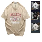 Áo Thun Nam Cổ Tròn - Áo Nam In Chữ College 1986 Trước Ngực Trẻ Trung Năng Động (Size Từ M Đến XXL)