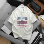 Áo Thun Nam Cổ Tròn - Áo Nam In Chữ College 1986 Trước Ngực Trẻ Trung Năng Động (Size Từ M Đến XXL)