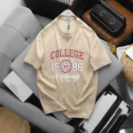 Áo Thun Nam Cổ Tròn - Áo Nam In Chữ College 1986 Trước Ngực Trẻ Trung Năng Động (Size Từ M Đến XXL)