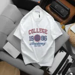 Áo Thun Nam Cổ Tròn - Áo Nam In Chữ College 1986 Trước Ngực Trẻ Trung Năng Động (Size Từ M Đến XXL)