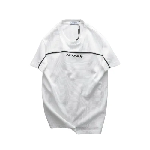 Áo Thun Nam Cổ Tròn - Áo Nam Phối Sọc Ngang Thêu Chữ Packhorse Trước Ngực (Size Từ M Đến XXL)