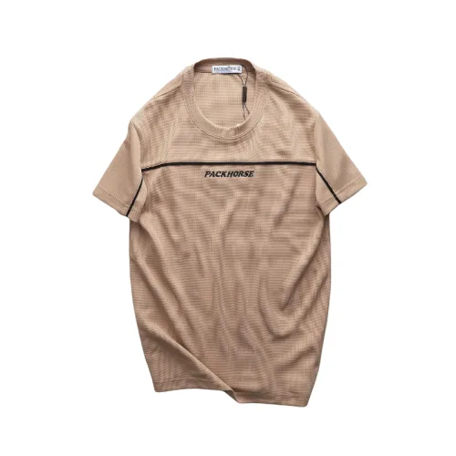 Áo Thun Nam Cổ Tròn - Áo Nam Phối Sọc Ngang Thêu Chữ Packhorse Trước Ngực (Size Từ M Đến XXL)