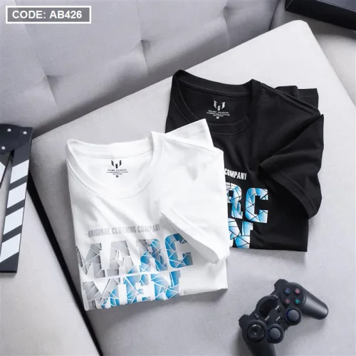 Áo Thun Nam Cổ Tròn Cotton In Chữ Marc Men