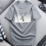 Áo Thun Nam Cổ Tròn Cotton In Tuần Lộc 3D