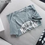 Áo Thun Nam Cổ Tròn Cotton Tay Ngắn In Chữ Michigan