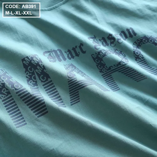Áo thun nam cổ tròn in chữ thun cotton wash nhẹ