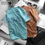 Áo thun nam cổ tròn in chữ thun cotton wash nhẹ